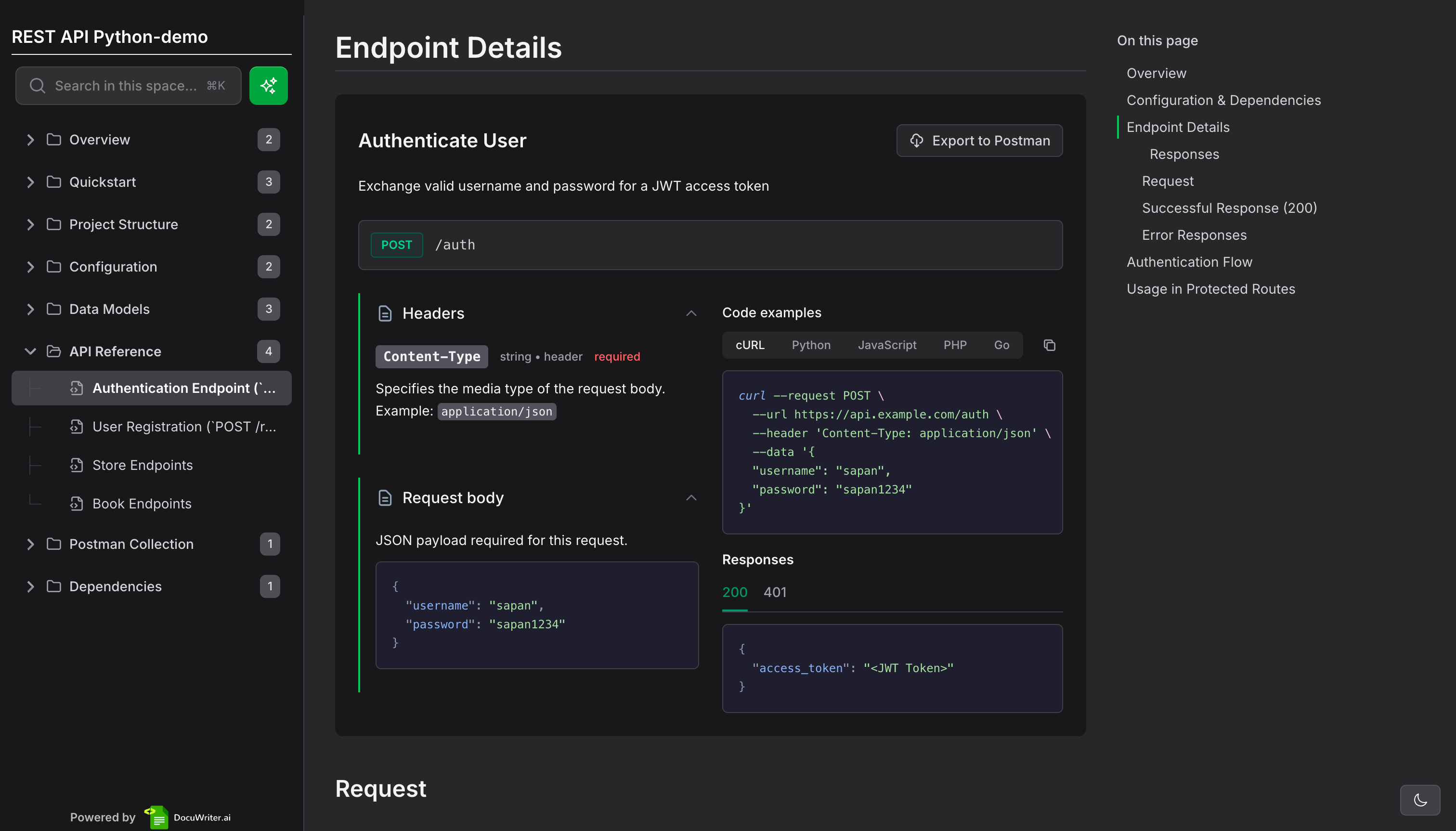 Technical documentation API